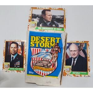 1991 Topps Desert Storm 66 Card Set w/ Box – Bush, Powell, Jets, Missiles, Rare